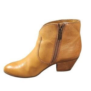 Frye Boots Womens Size 8 Brown Leather Western Block Heel Booties 347/1729-WHE
